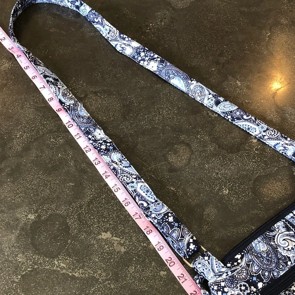 Quilted Paisley Crossbody Bag in Navy and Light Blue, NWOT